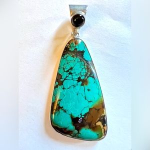 ***SOLD*** Sheri Liebert Turquoise Pendant 925 Sterling Silver Signed Handmade